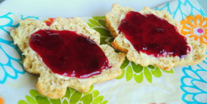 Strawberry Port Jam on a Brown Sugar & Creme Fraiche Scone