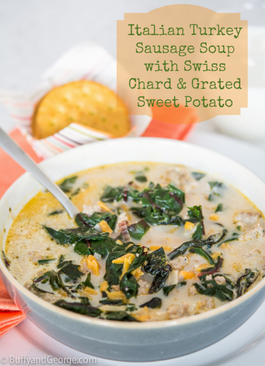 Italian Turkey Sausage Soup with Swiss Chard & Sweet Potato