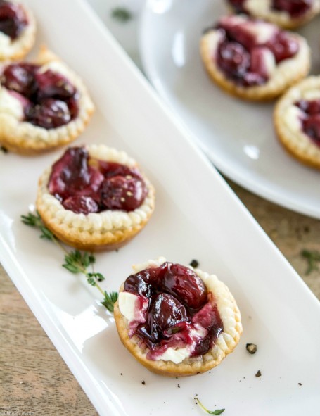 Peppered Sour Cherry and Goat Cheese Tarts